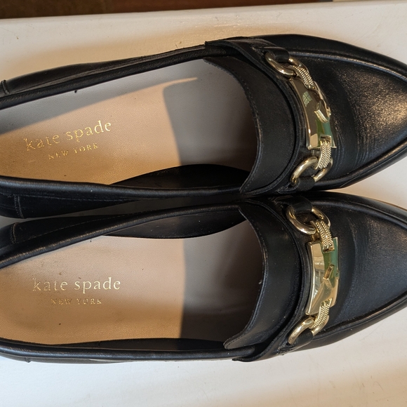 Kate Spade Black Leather Loafers 8M Kolby - Picture 8 of 12